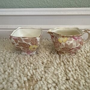 Royal Winton Chintz Clyde Pink Sugar Creamer Set, Floral, Vintage, Shabby Chic